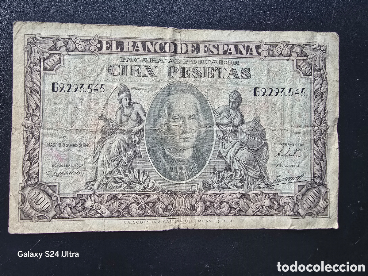 Billetes espa&ntilde;oles: 100 PESETAS DE 1940..... SERIE E......ESCASO .....ES EL DE LAS FOTOS