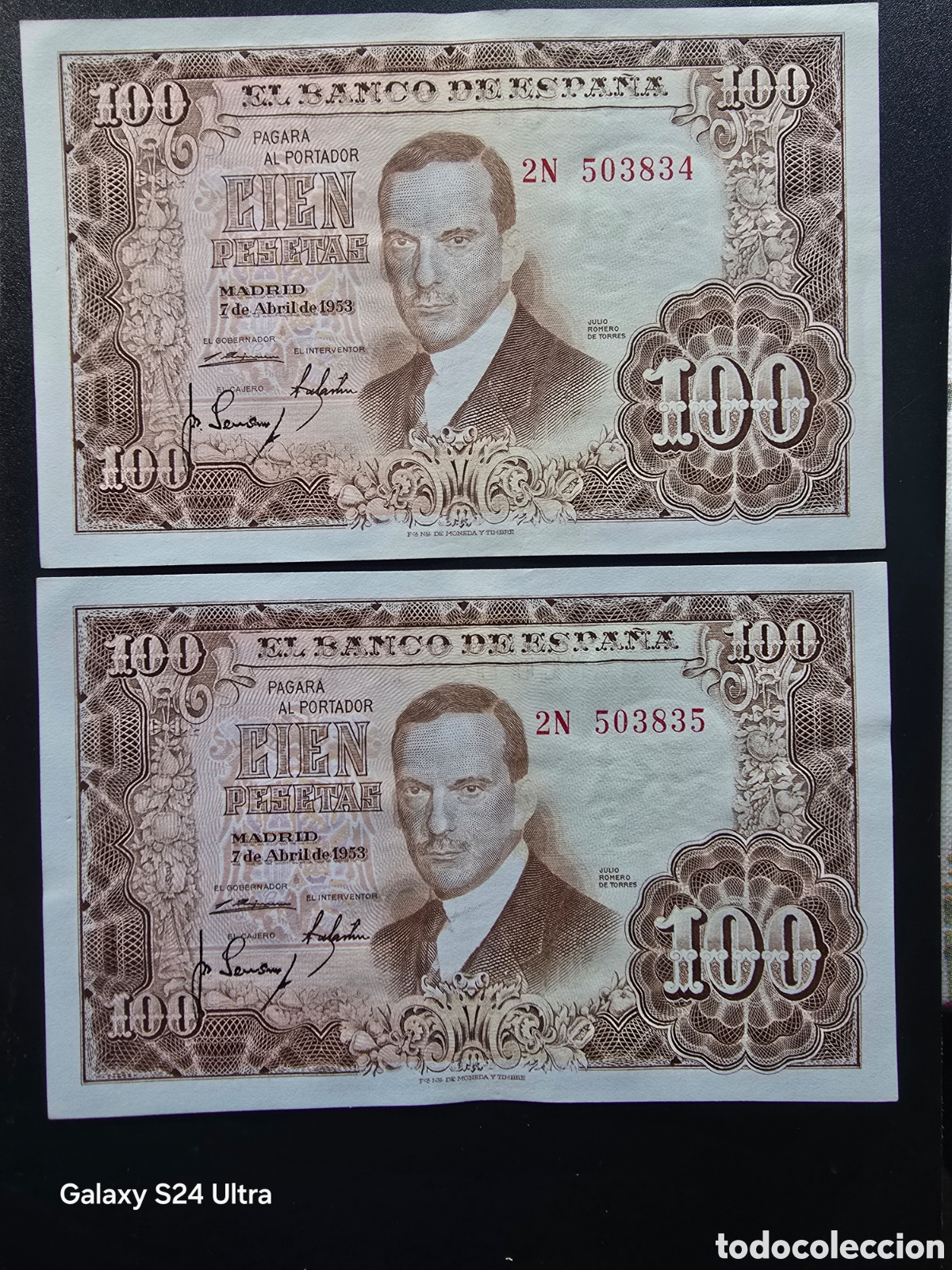 Billetes espa&ntilde;oles: PAREJA CORRELATIVA DE 100 PESETAS DE 1953..... SERIE 2N.....PRECIOSOS .....ES EL DE LAS FOTOS