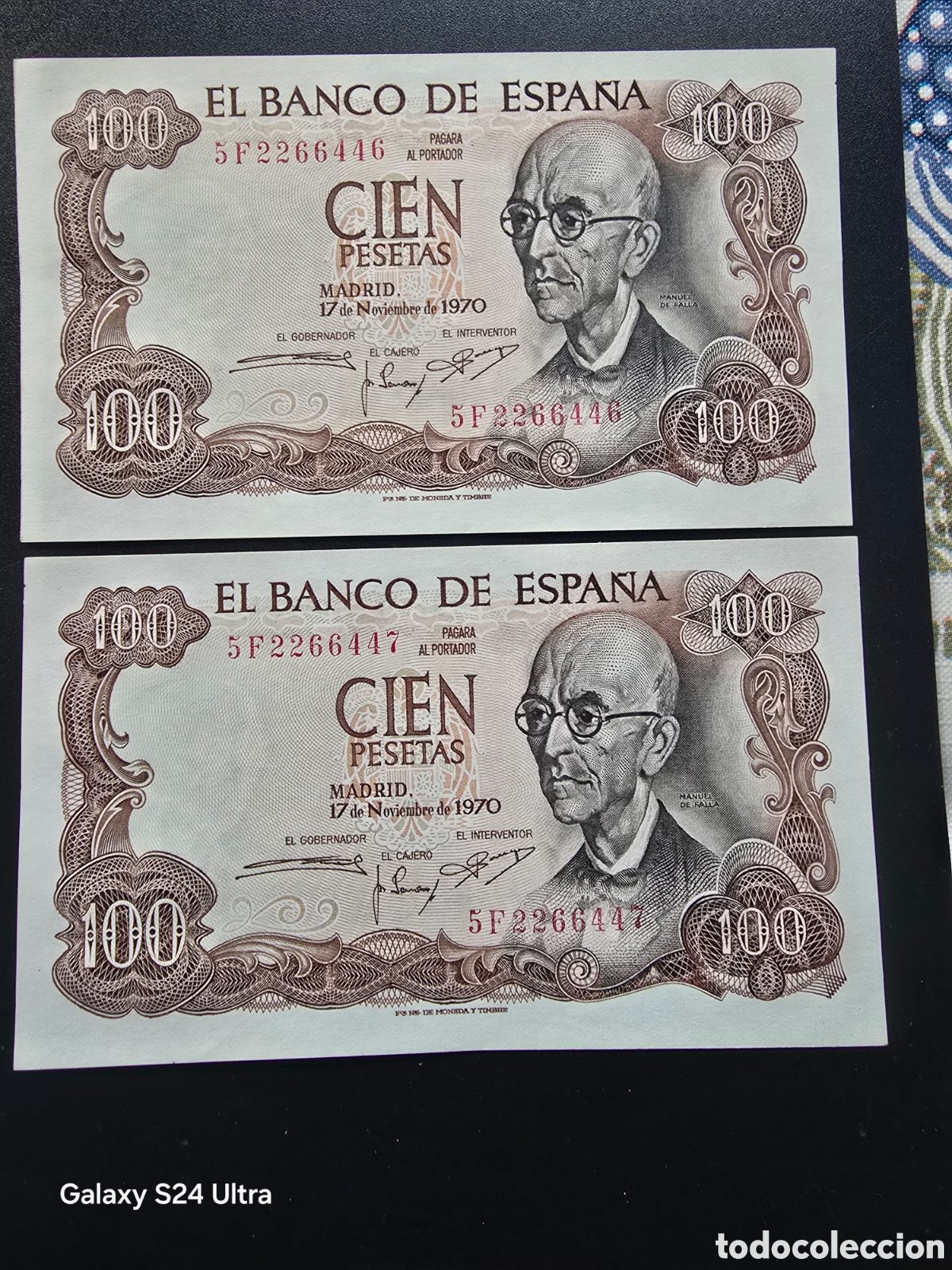 Billetes espa&ntilde;oles: PAREJA CORRELATIVA DE 100 PESETAS DE 1970..... SERIE 5F....PRECIOSOS .....ES EL DE LAS FOTOS