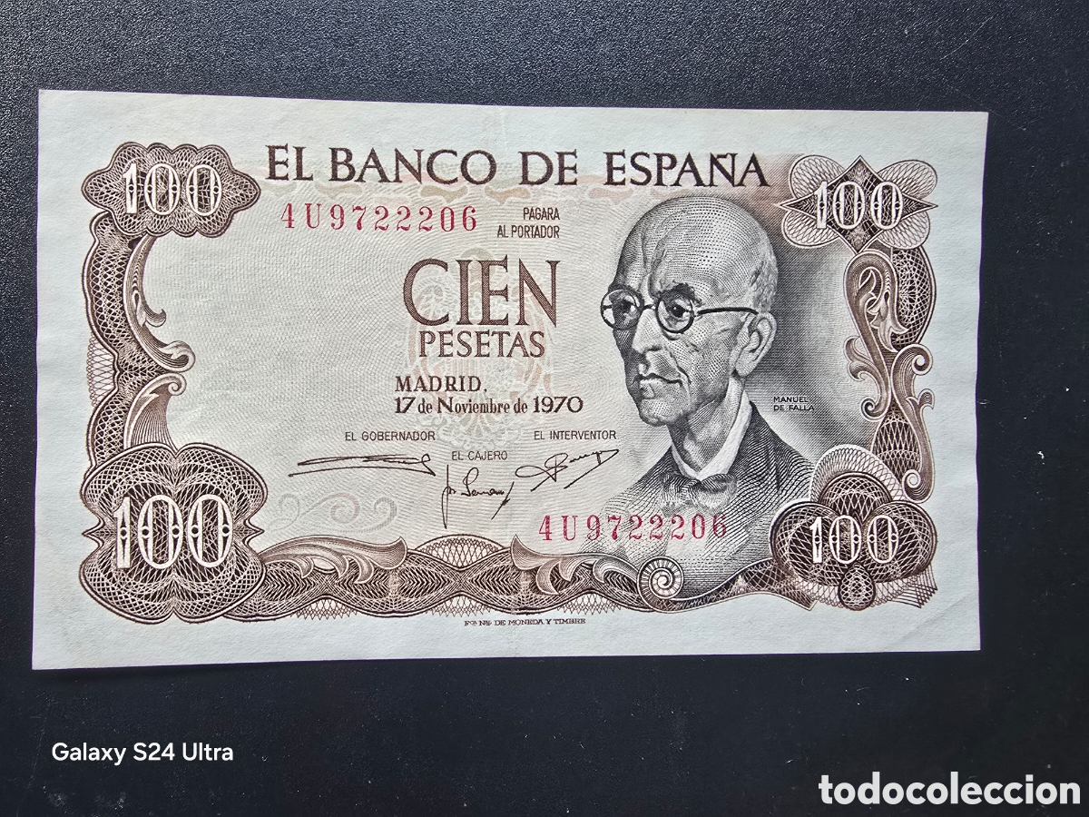 Billetes espa&ntilde;oles: 100 PESETAS DE 1970..... SERIE 4U....PRECIOSOS .....ES EL DE LAS FOTOS