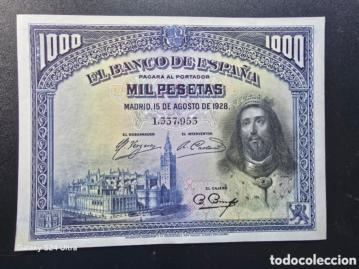 Billetes espa&ntilde;oles: 1000 PESETAS DE 1928.....SIN SERIE .....PRECIOSO.....ES EL DE LAS FOTOS