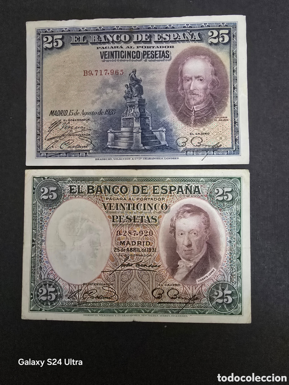 Billetes espa&ntilde;oles: LOTE DE 2 BILLETES DE 25 PTAS DE 1928 Y 1931....MUY BONITOS....ES EL DE LAS FOTOS