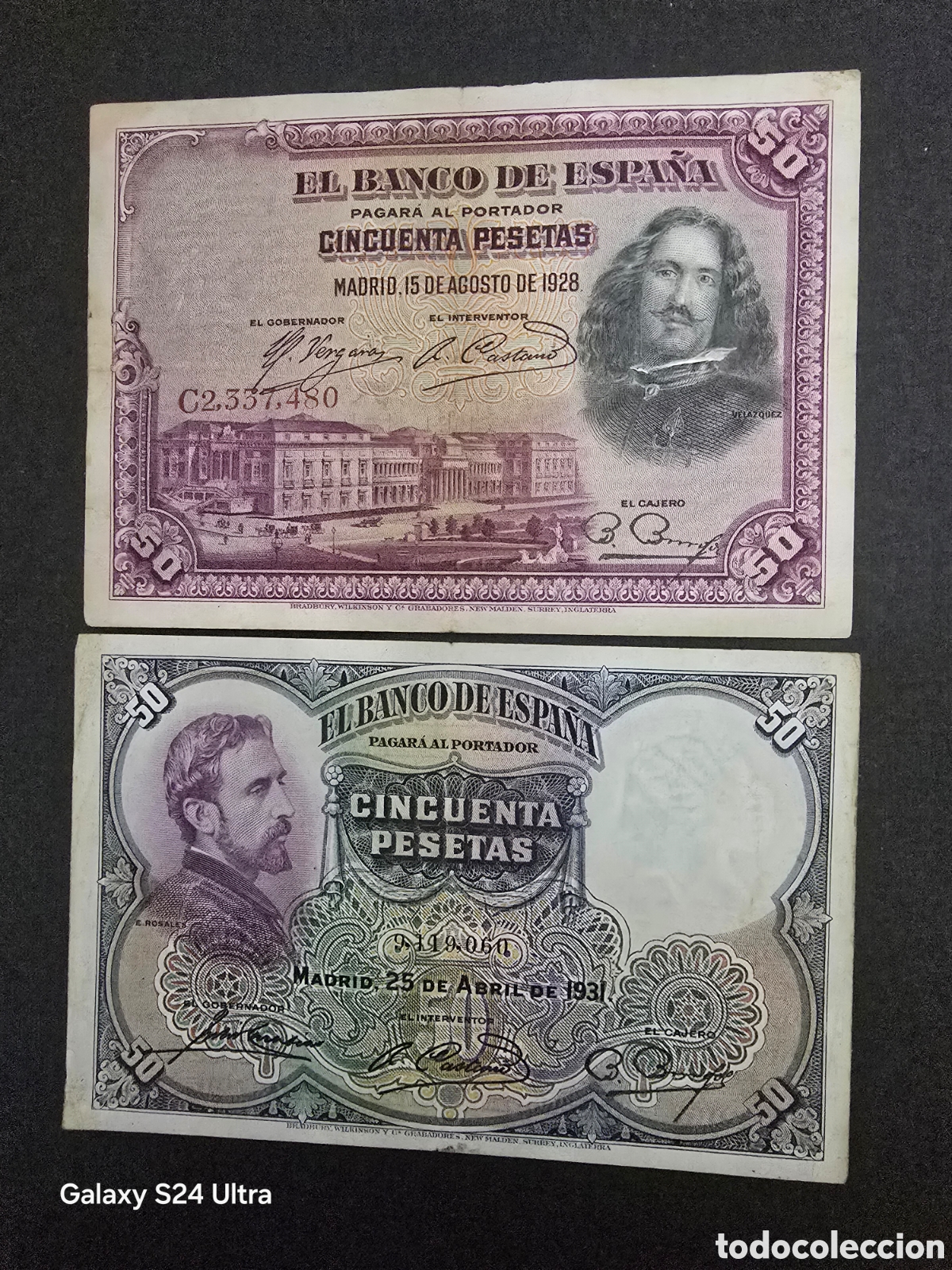Billetes espa&ntilde;oles: LOTE DE 2 BILLETES DE 50 PTAS DE 1928 Y 1931....MUY BONITOS....ES EL DE LAS FOTOS
