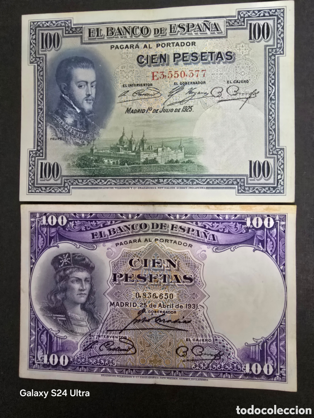 Billetes espa&ntilde;oles: LOTE DE 2 BILLETES DE 100 PTAS DE 1925 Y 1931....MUY BONITOS....ES EL DE LAS FOTOS