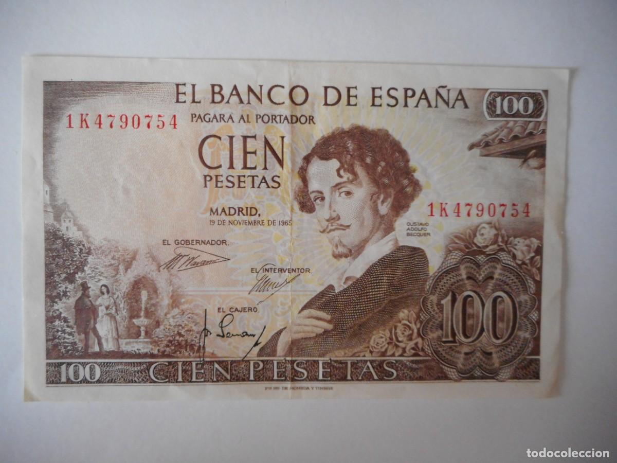 Billetes espa&ntilde;oles: 100 PESETAS NOVIEMBRE 1965 / MBC+/EBC
