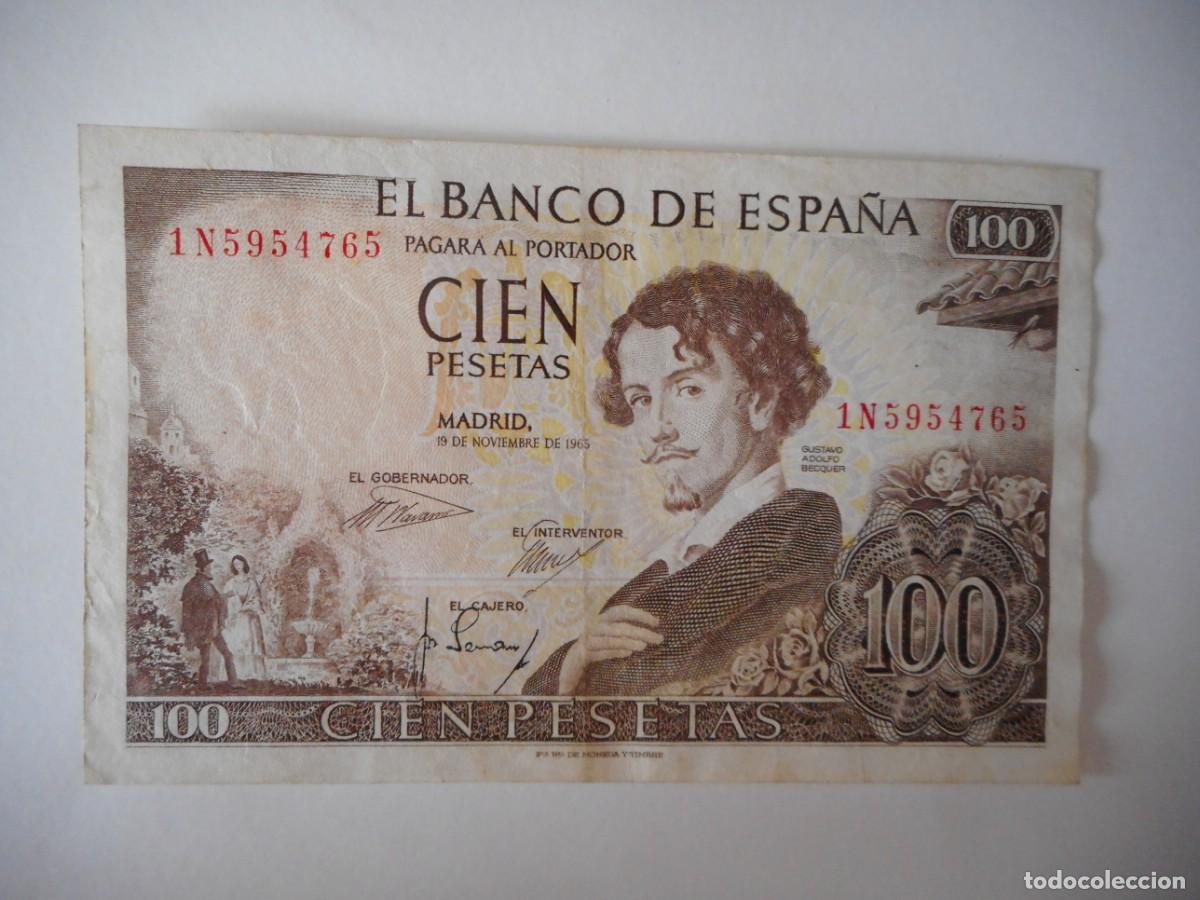 Billetes espa&ntilde;oles: 100 PESETAS NOVIEMBRE 1965 / MBC+