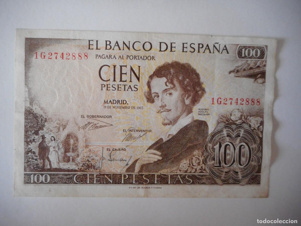 Billetes espa&ntilde;oles: 100 PESETAS NOVIEMBRE 1965 / MBC+