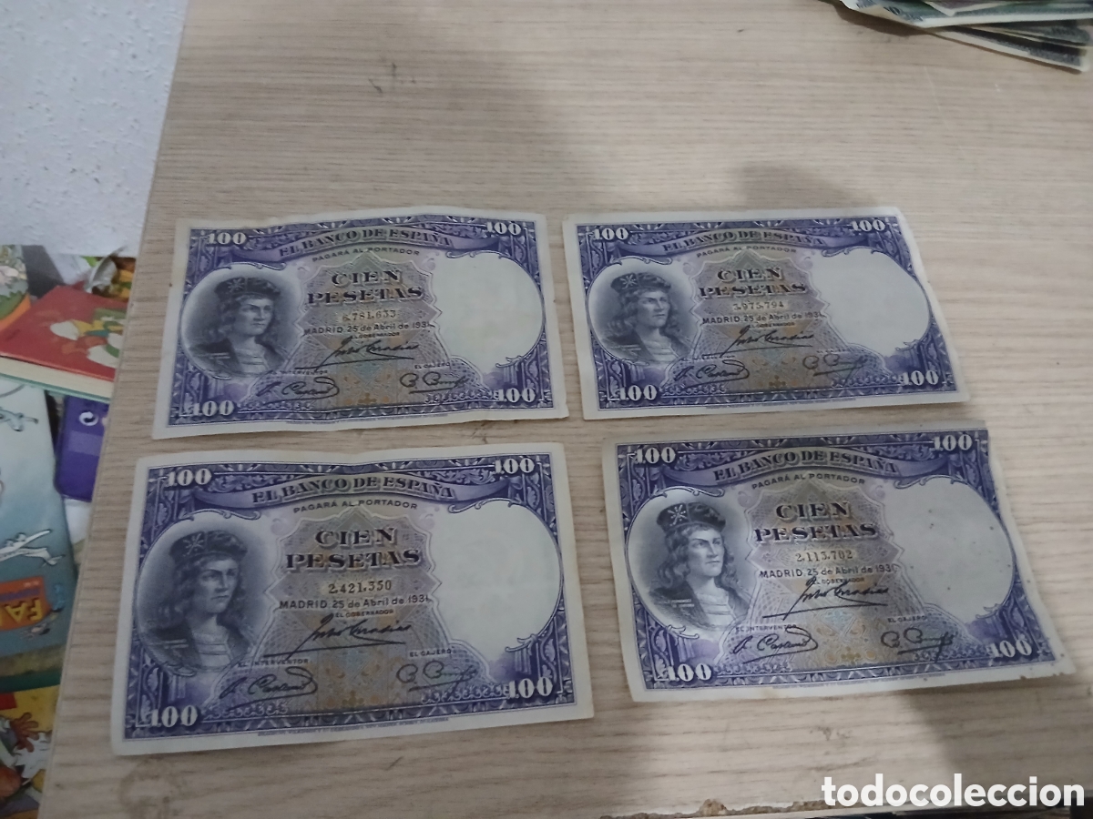 Banconote spagnole: 4 BILLETES 100 PESETAS,,VER FOTOS