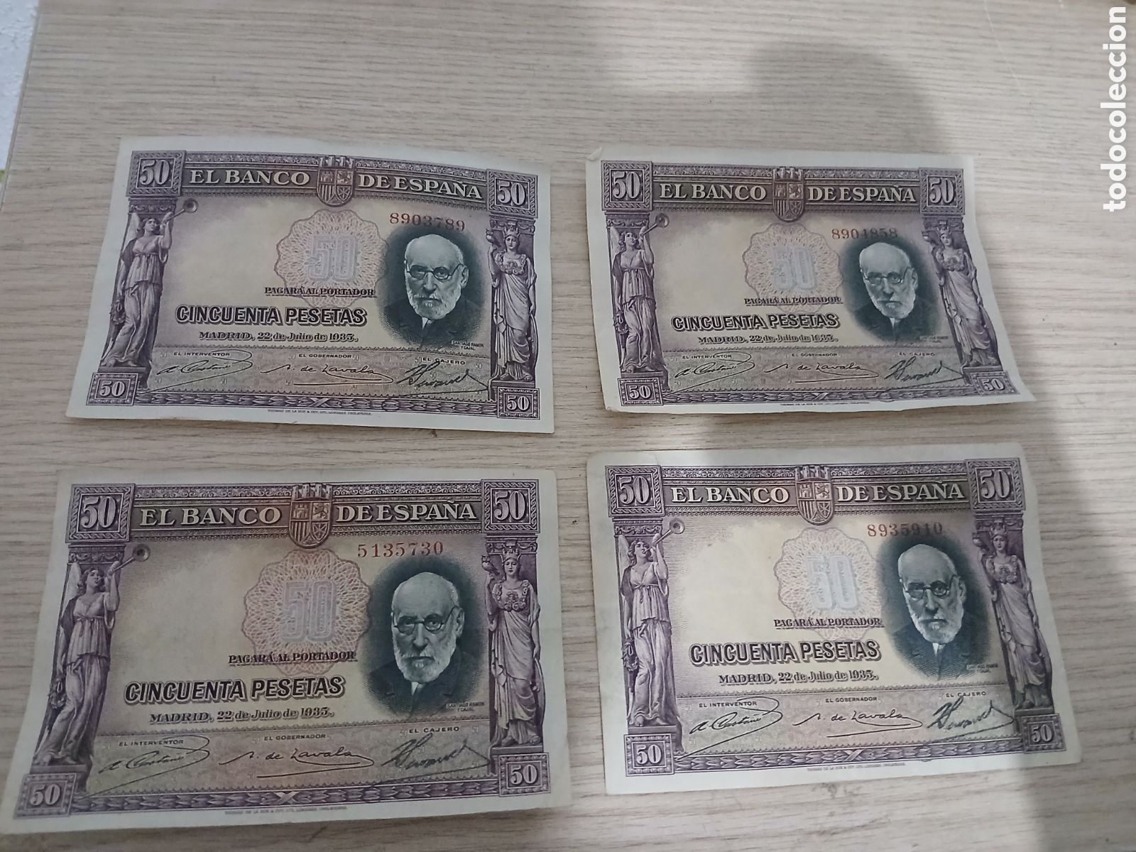 Banconote spagnole: 4 BILLETES 50 PESETAS,,VER FOTOS