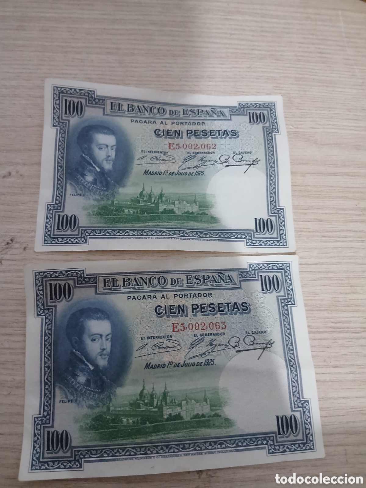 Banconote spagnole: 2 BILLETES CORRELATIVOS 100 PESETAS,,VER FOTOS