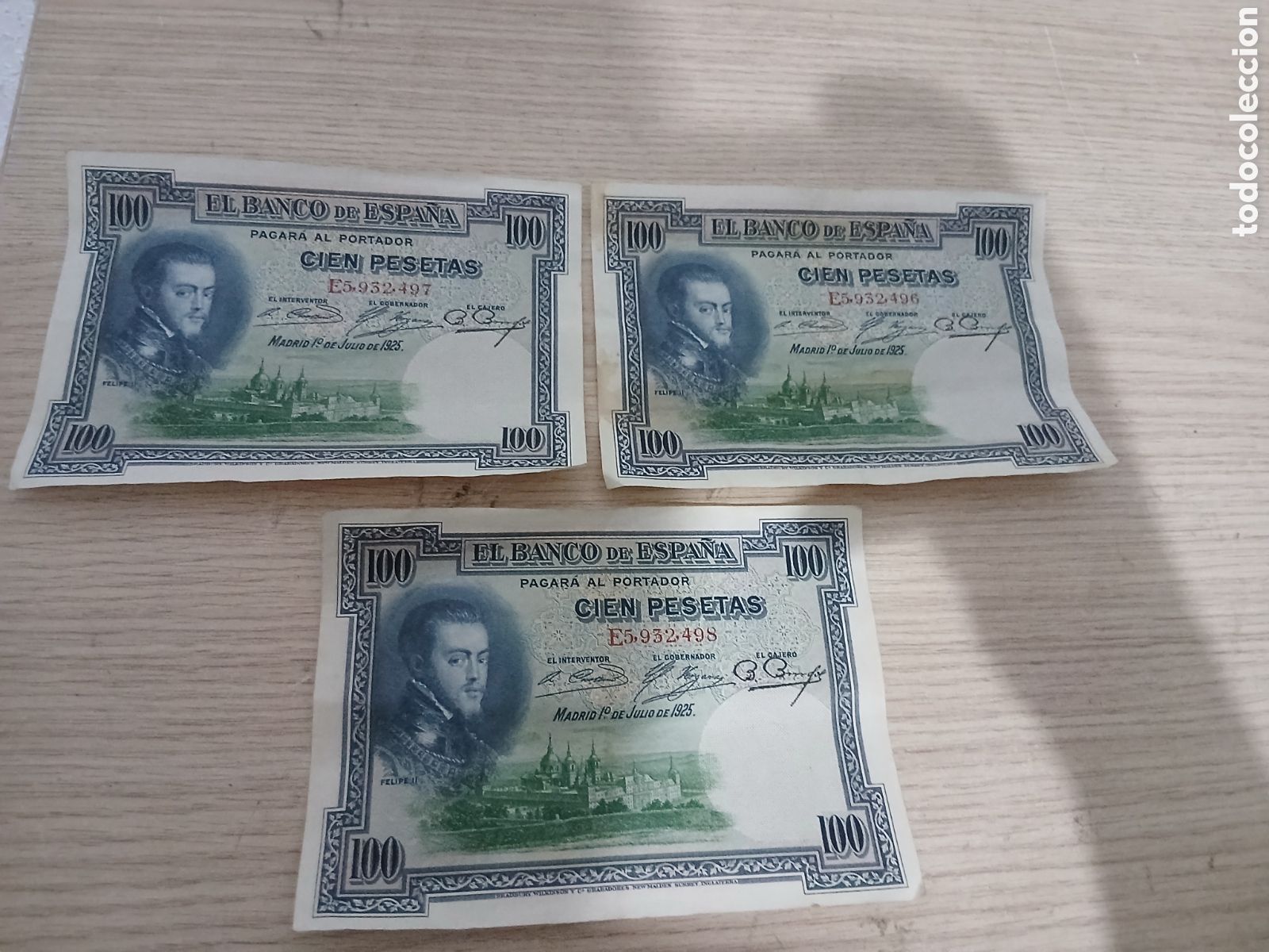 Banconote spagnole: 3 BILLETES CORRELATIVOS 100 PESETAS,,VER FOTOS