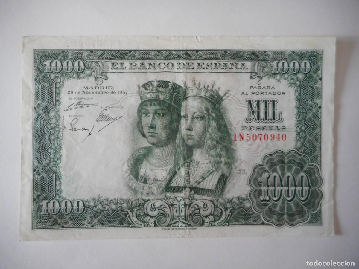 Billetes espa&ntilde;oles: 1000 PESETAS NOVIEMBRE 1957 / MBC++