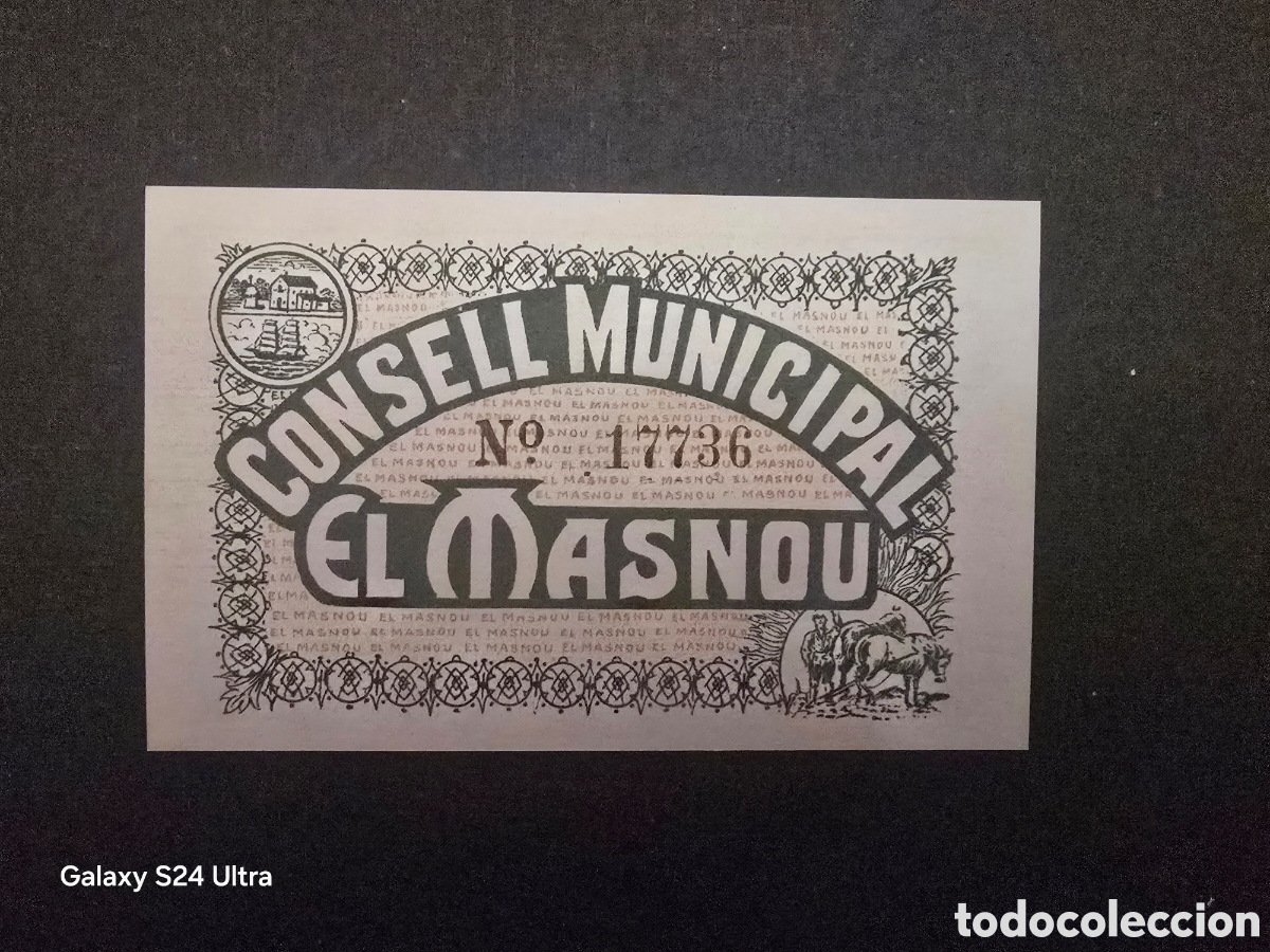 Billetes espa&ntilde;oles: 25 C&Eacute;NTIMOS.....CONSEJO MUNICIPAL DE EL MASNOU....SIN CIRCULAR.....ES EL DE LAS FOTOS