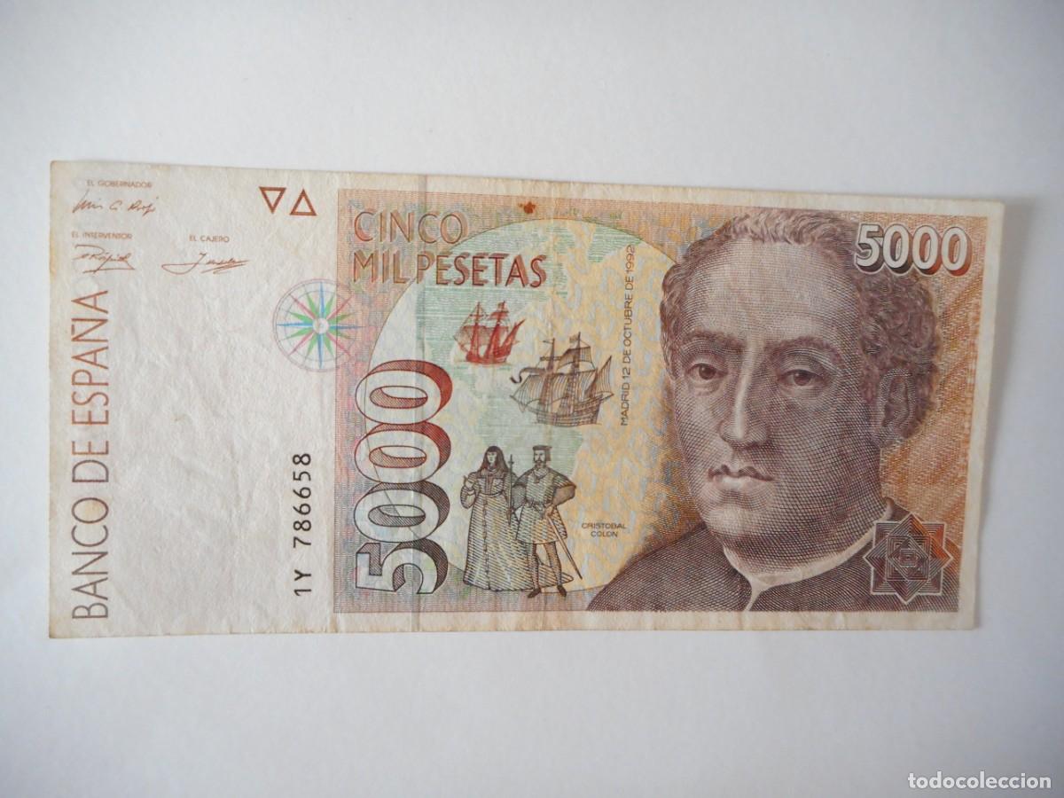 Billetes espa&ntilde;oles: 5000 PESETAS OCTUBRE 1992 / EBC-