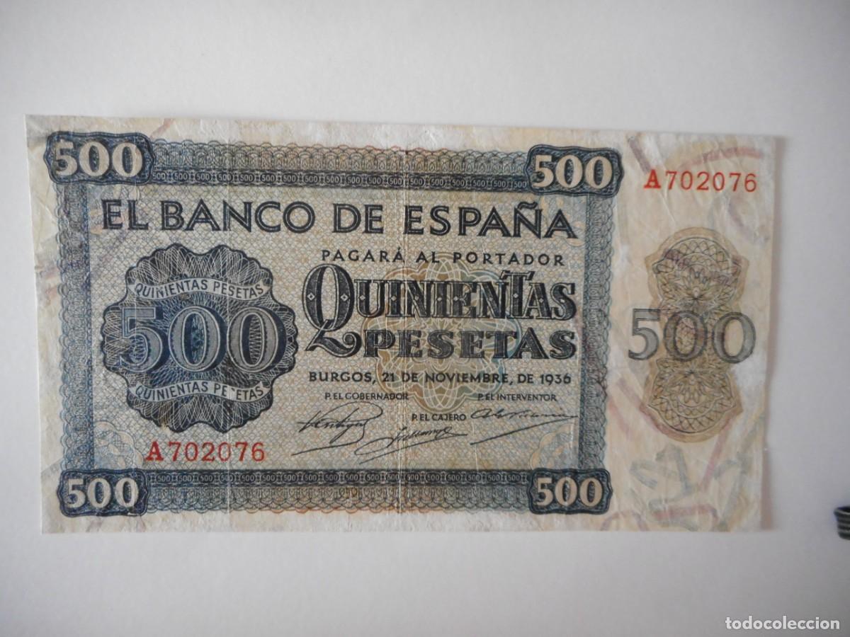 Billetes espa&ntilde;oles: 500 PESETAS NOVIEMBRE 1936 / MBC++