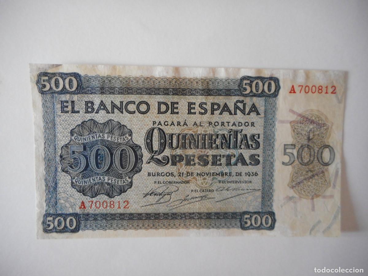 Billetes espa&ntilde;oles: 500 PESETAS NOVIEMBRE 1936 / MBC++
