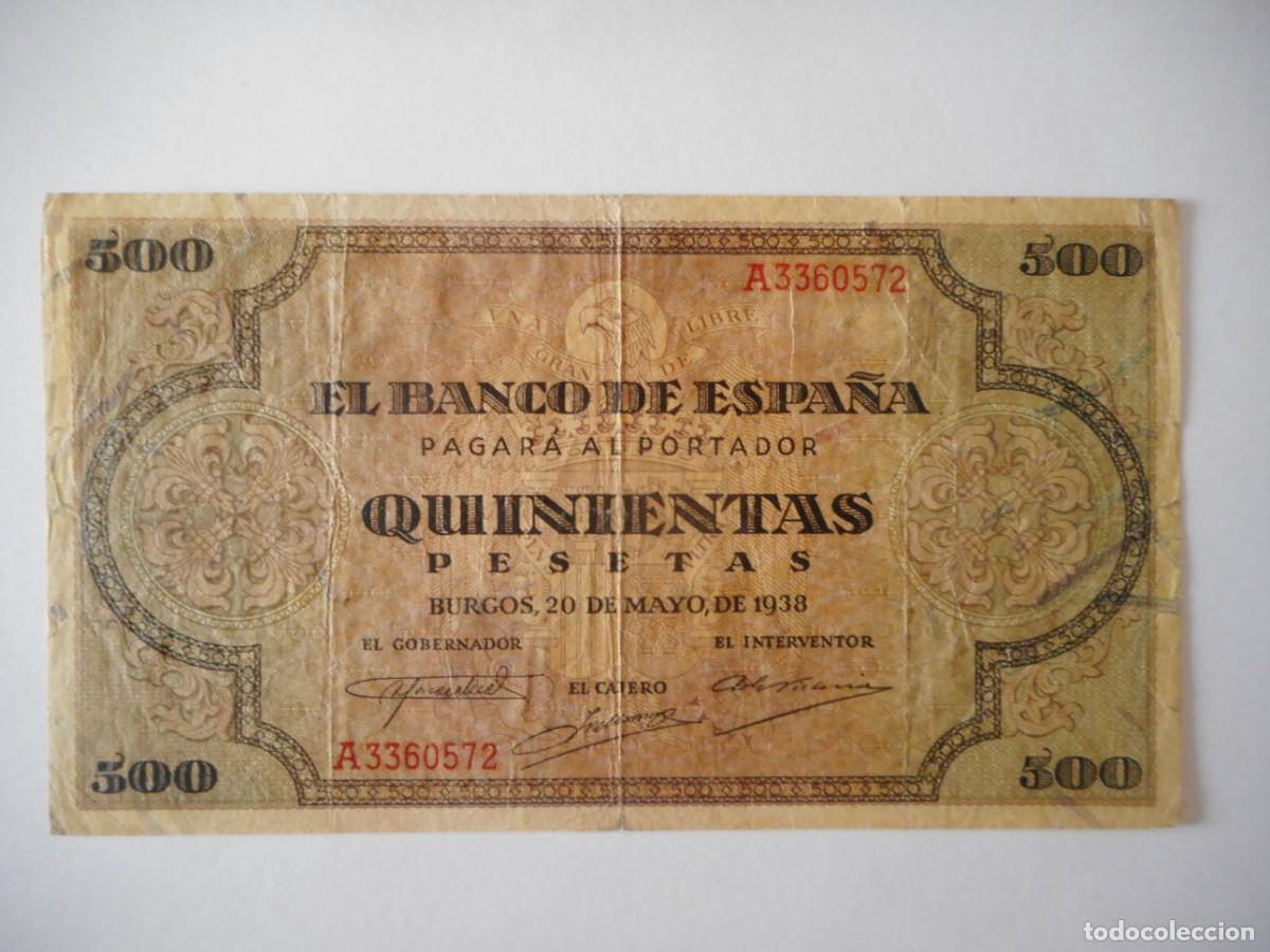 Billetes espa&ntilde;oles: 500 PESETAS MAYO 1938 / MBC