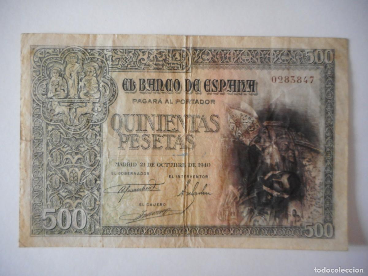 Billetes espa&ntilde;oles: 500 PESETAS OCTUBRE 1940/ MBC+