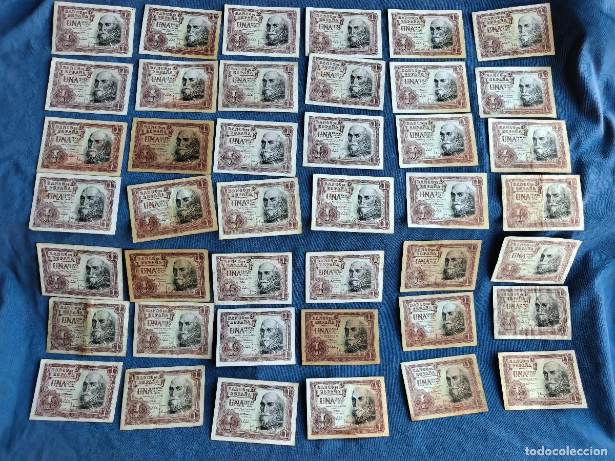 Billetes espa&ntilde;oles: Espa&ntilde;a lote 42 Billetes 1 pta. JULIO 1953 Marques de Santa Cruz muchas Calidades SC-/EBC/MBC