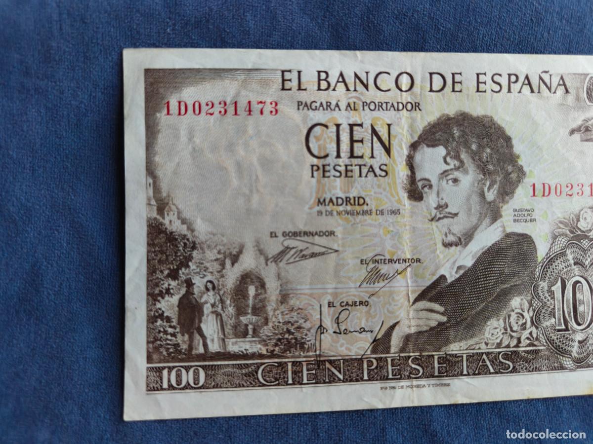 Billetes espa&ntilde;oles: ESPA&Ntilde;A BILLETES A&Ntilde;O 1965 100 pta gustavo adolfo becquer serie 1D CALIDAD BC