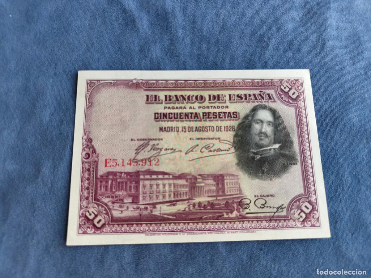 Billetes espa&ntilde;oles: Espa&ntilde;a BILLETES 50 PTAS a&ntilde;o 1928 VELAZQUEZ serie E5 calidad sin circular