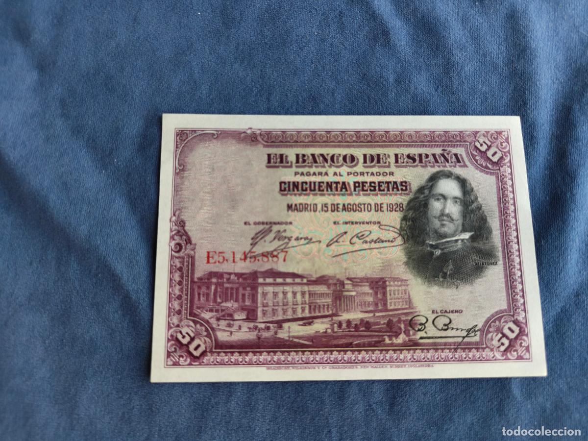 Billetes espa&ntilde;oles: Espa&ntilde;a BILLETES 50 PTAS a&ntilde;o 1928 VELAZQUEZ serie E5 calidad sin circular
