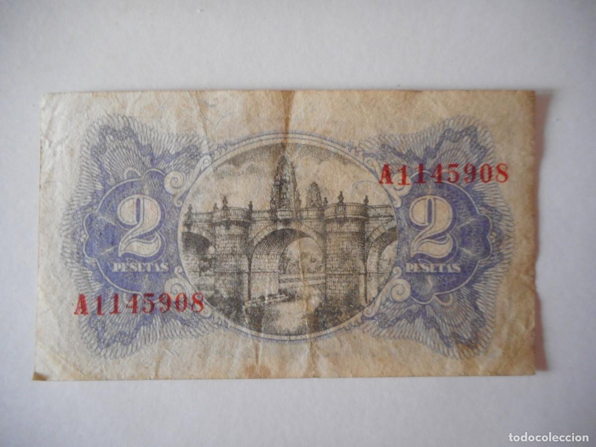 Billetes espa&ntilde;oles: 2 PESETAS 1938 / MBC- - Foto 2