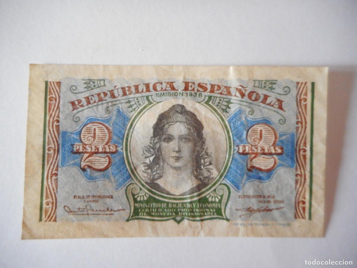 Billetes espa&ntilde;oles: 2 PESETAS 1938 / MBC+