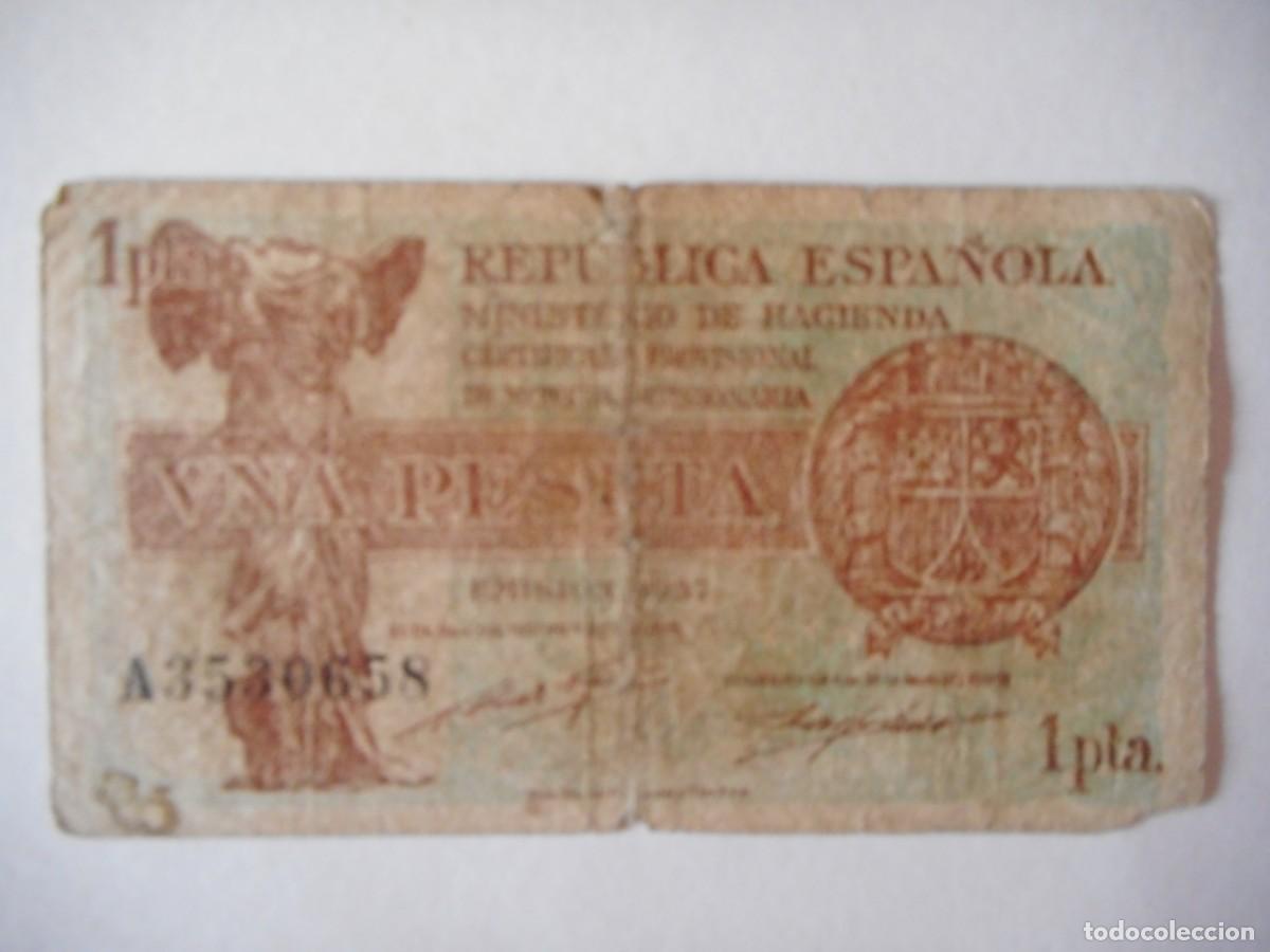 Billetes espa&ntilde;oles: 1 peseta 1937 REP&Uacute;BLICA / BC-