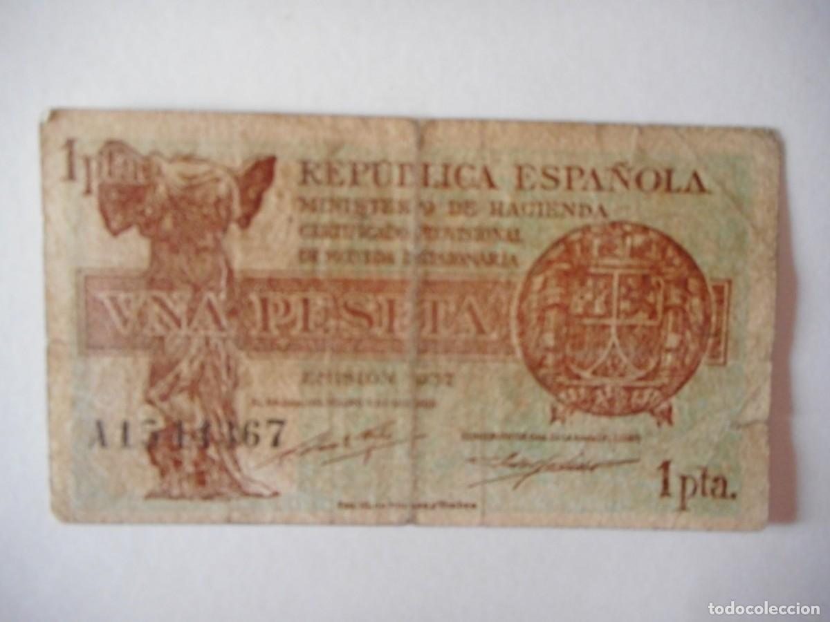 Billetes espa&ntilde;oles: 1 peseta 1937 REP&Uacute;BLICA / BC-