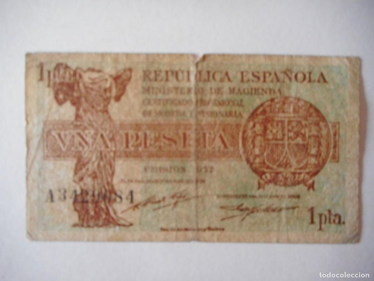 Billetes espa&ntilde;oles: 1 peseta 1937 REP&Uacute;BLICA / BC-