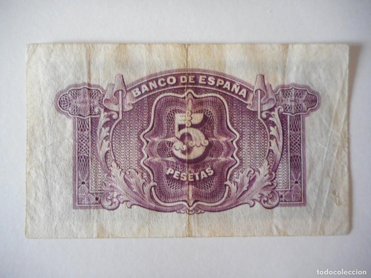 Billetes espa&ntilde;oles: 5 PESETAS 1935 REP&Uacute;BLICA / MBC - Foto 2