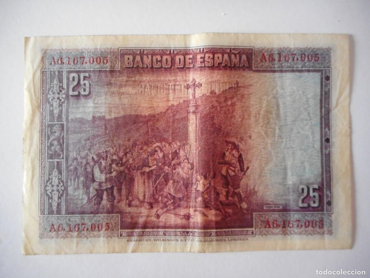 Billetes espa&ntilde;oles: 25 PESETAS 1928 / MBC+ - Foto 2