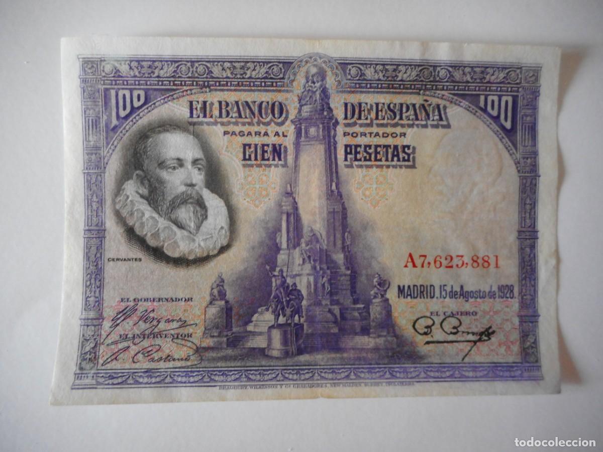 Billetes espa&ntilde;oles: 100 PESETAS AGOSTO 1928 / MBC+