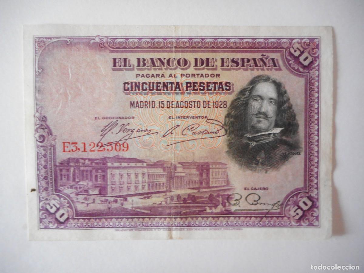 Billetes espa&ntilde;oles: 50 PESETAS AGOSTO 1928 / MBC+