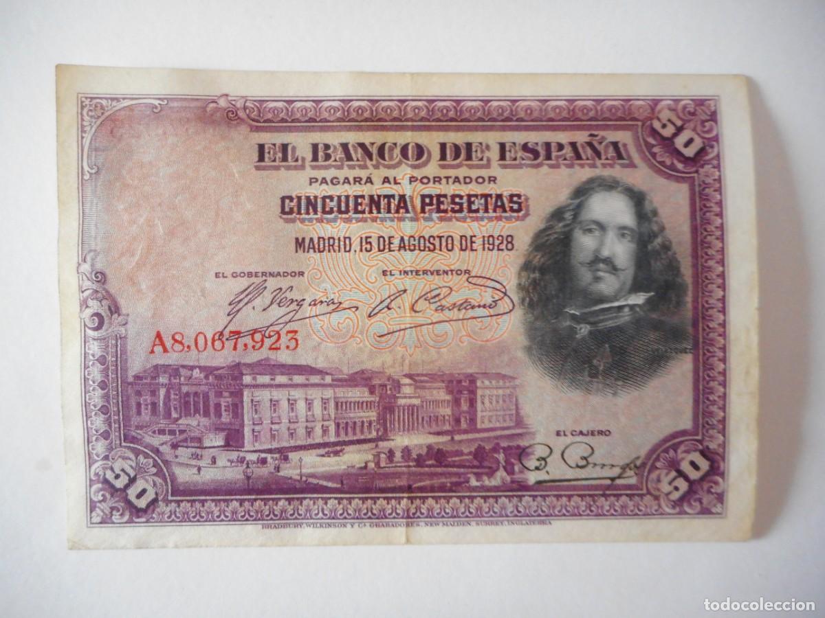 Billetes espa&ntilde;oles: 50 PESETAS AGOSTO 1928 / MBC+