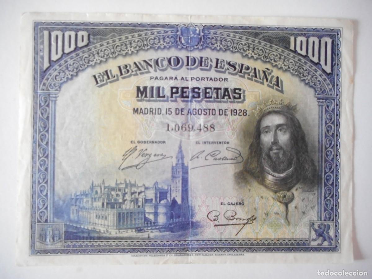 Billetes espa&ntilde;oles: 1000 PESETAS AGOSTO 1928 / MBC++