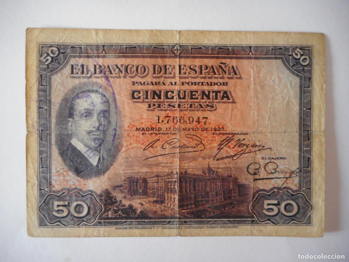Billetes espa&ntilde;oles: 50 PESETAS MAYO 1927 / BC+
