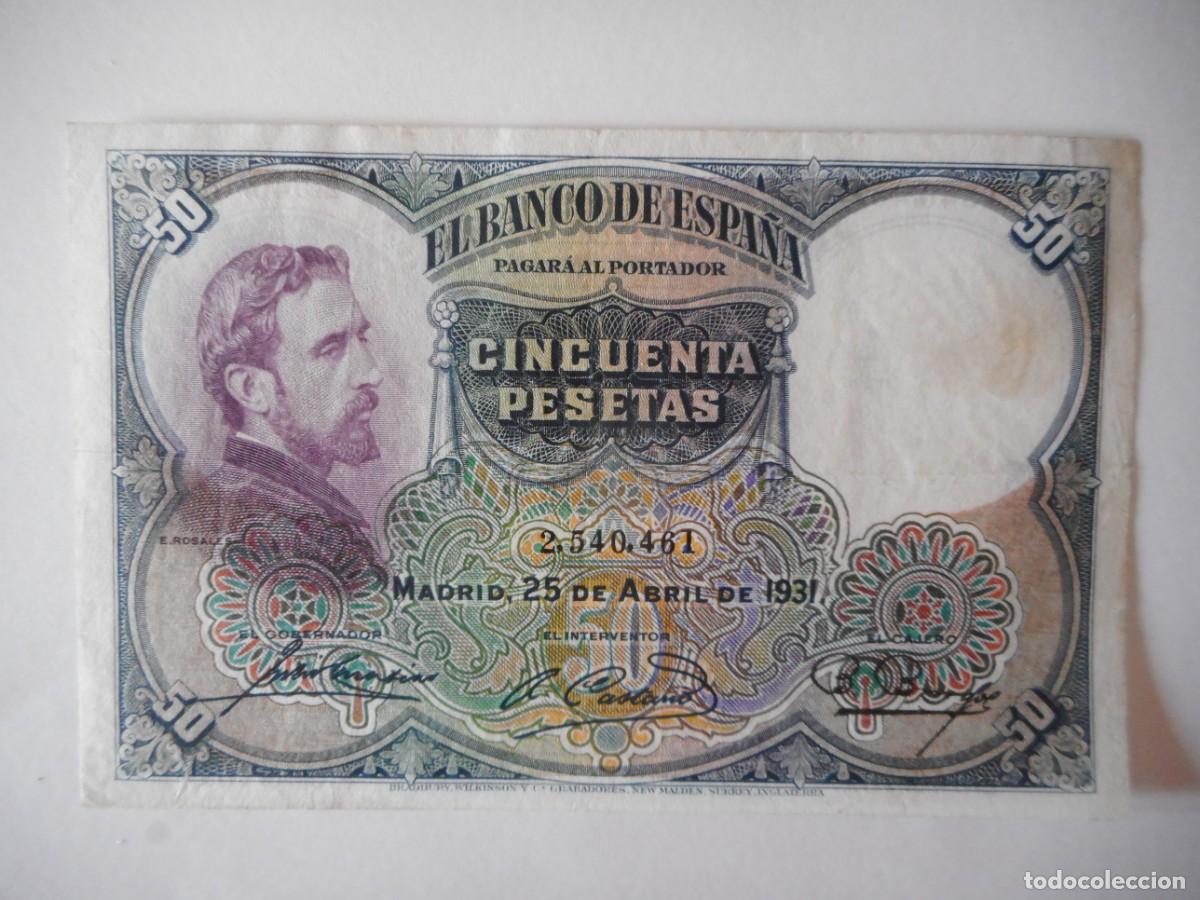 Billetes espa&ntilde;oles: 50 PESETAS ABRIL 1931 / MBC