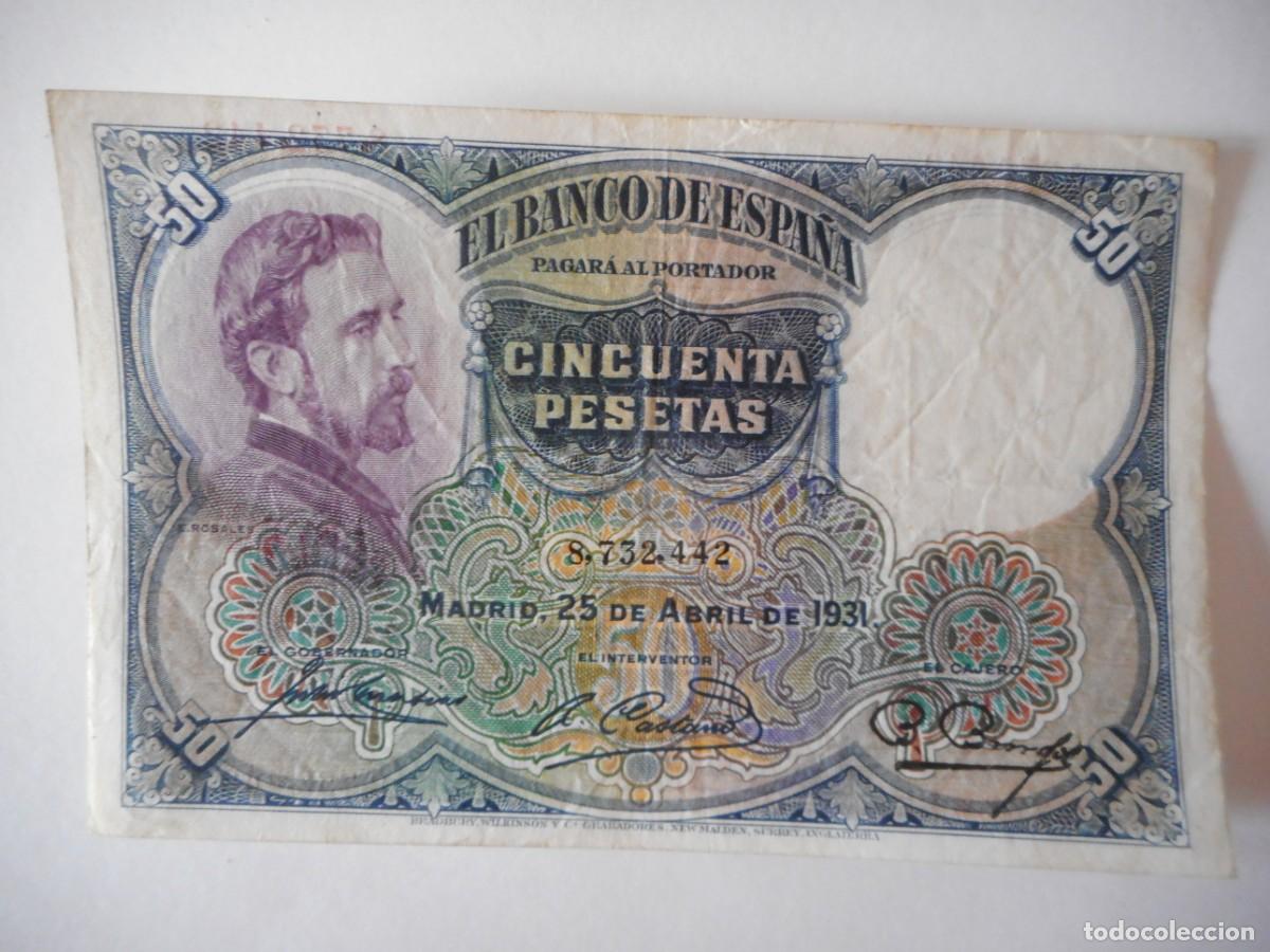 Billetes espa&ntilde;oles: 50 PESETAS ABRIL 1931 / MBC