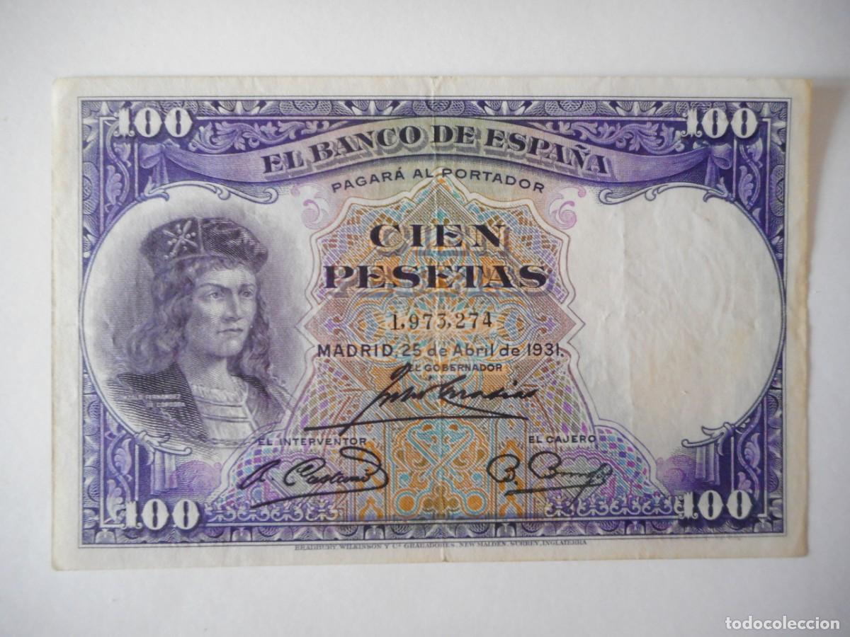 Billetes espa&ntilde;oles: 100 PESETAS ABRIL 1931 / MBC++
