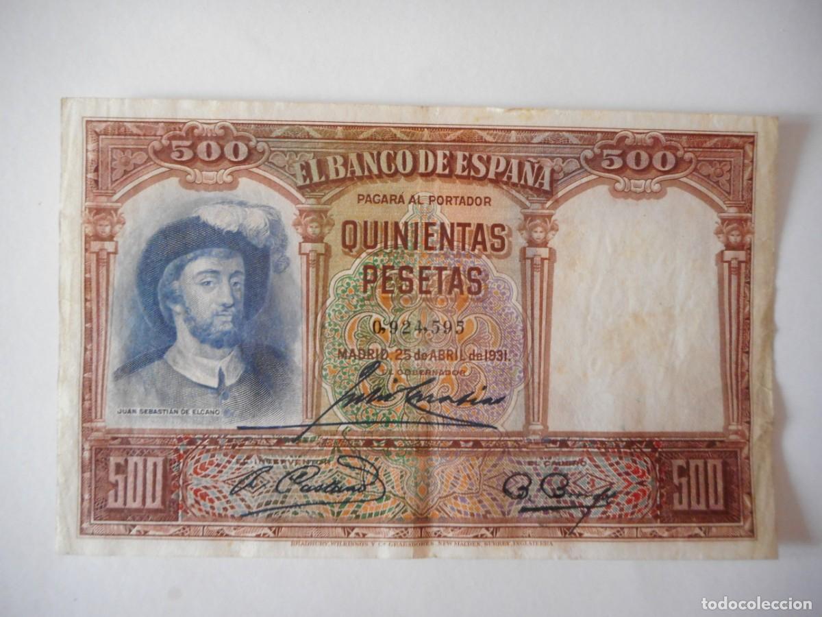Billetes espa&ntilde;oles: 500 PESETAS ABRIL 1931 / MBC