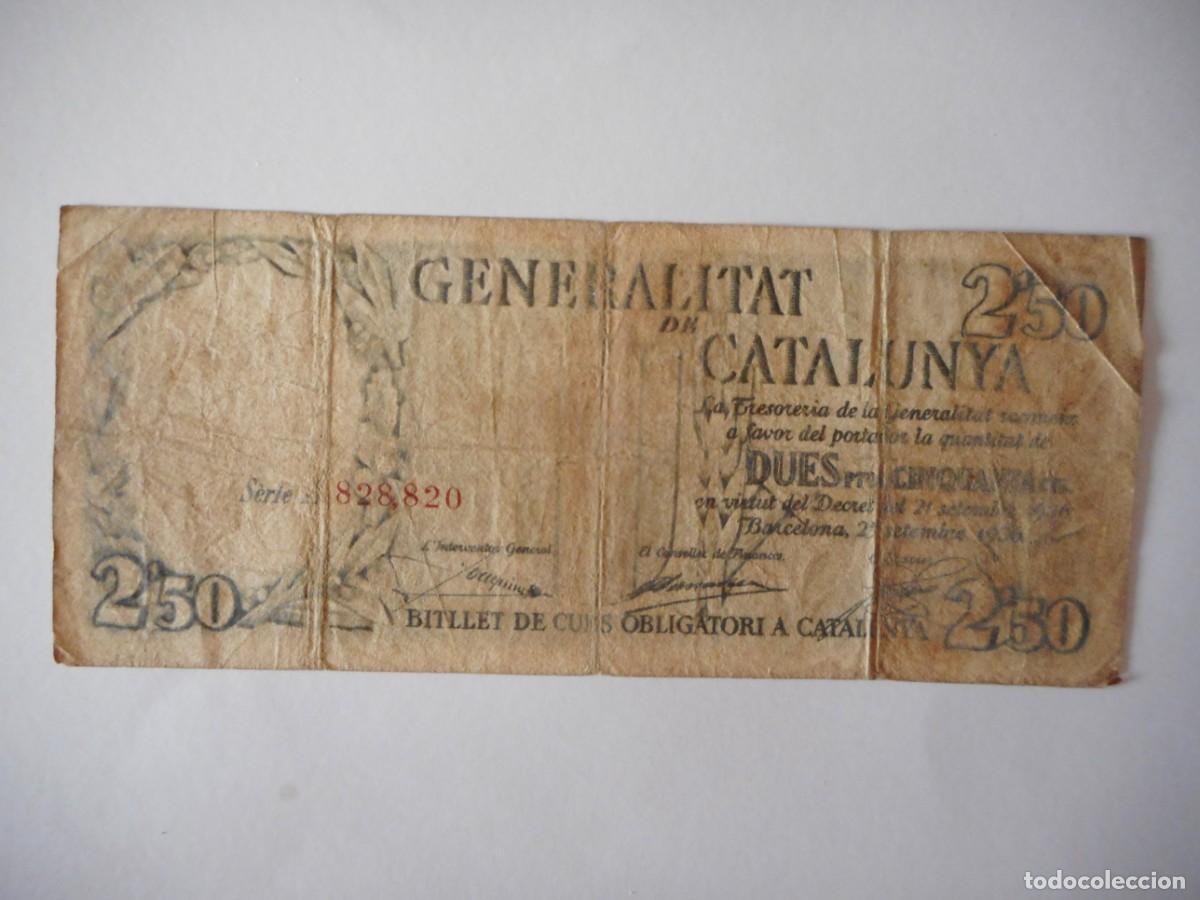 Billetes espa&ntilde;oles: 2,50 PESETAS GENERALITAT DE CATALUNYA / BC (N&Uacute;MEROS ROJOS)