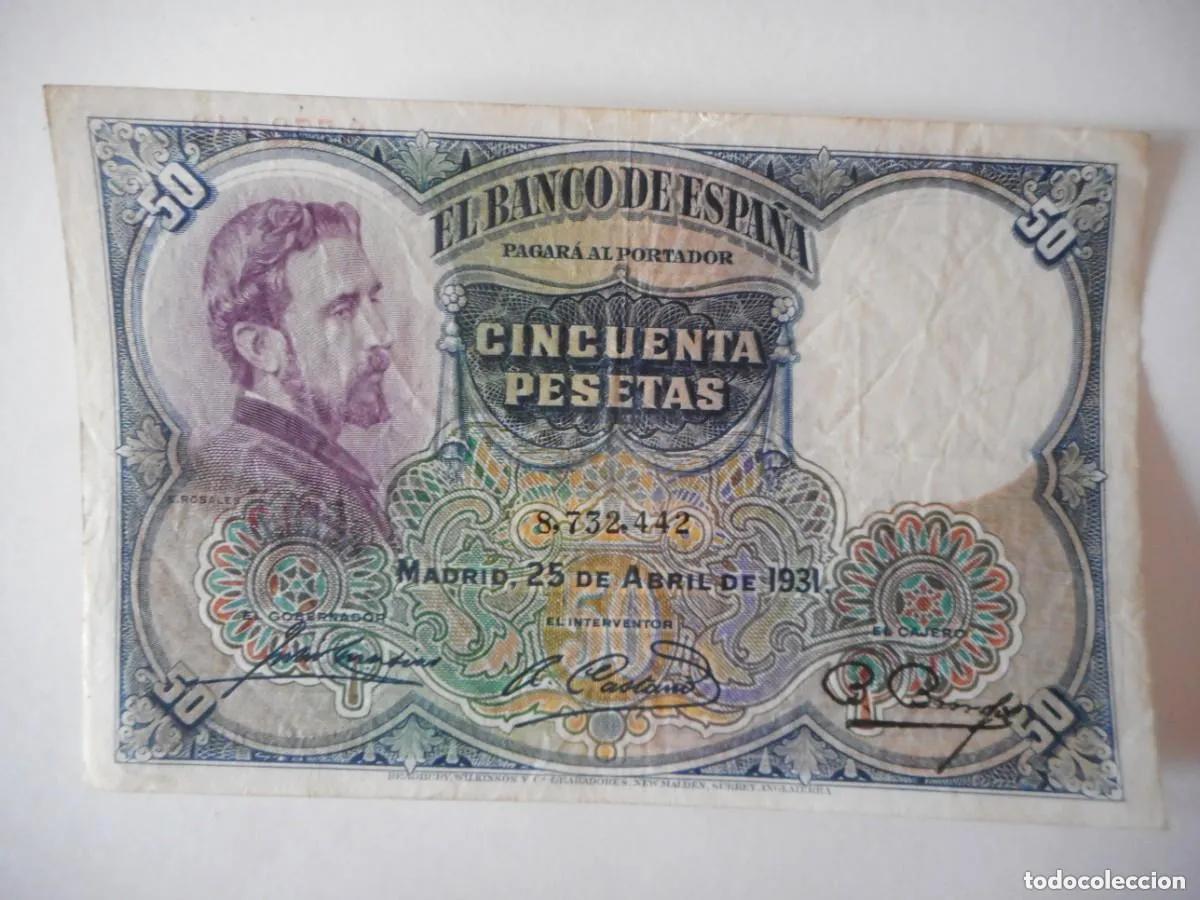 Billetes espa&ntilde;oles: 50 PESETAS ABRIL 1931 / MBC