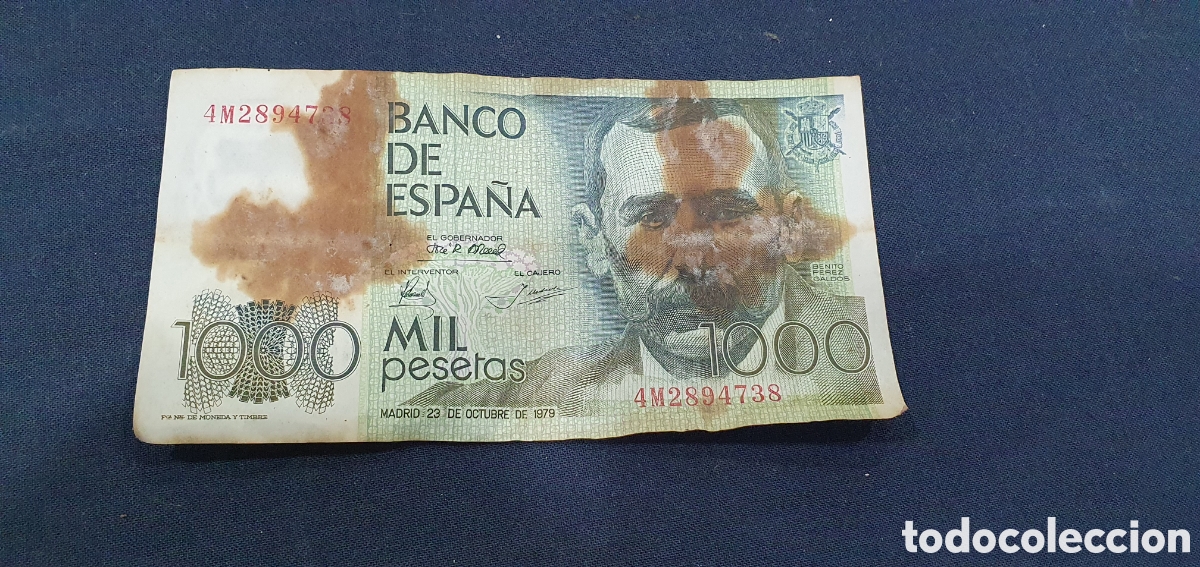 Notas espanholas: Billete 1000 pesetas P&eacute;rez Gald&oacute;s. (L134)