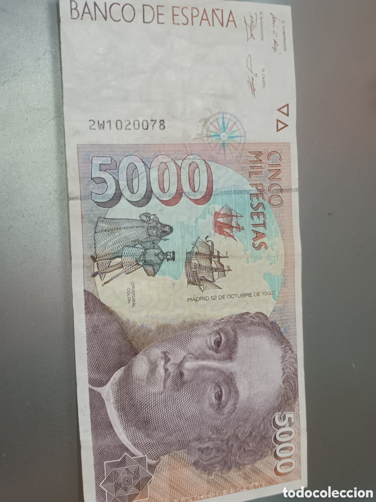 Billetes espa&ntilde;oles: BILLETE DE 5000 PESETAS DE 12 DE OCTUBRE DE 1992