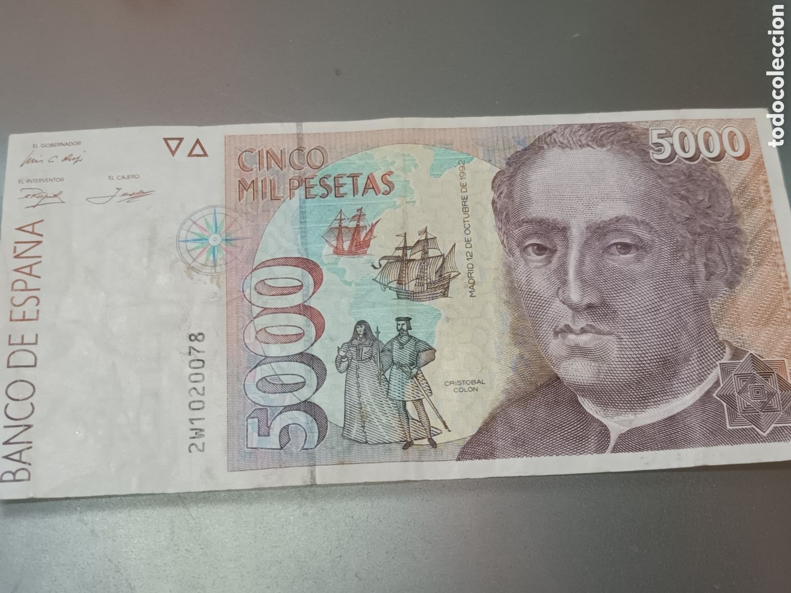 Billetes espa&ntilde;oles: BILLETE DE 5000 PESETAS DE 12 DE OCTUBRE DE 1992