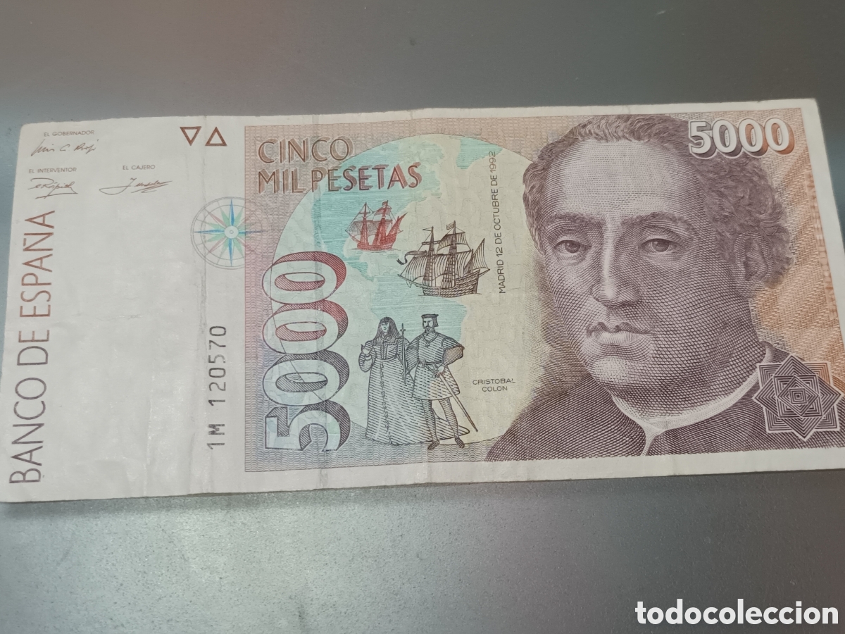 Billetes espa&ntilde;oles: BILLETE DE 5000 PESETAS DE 12 DE OCTUBRE DE 1992