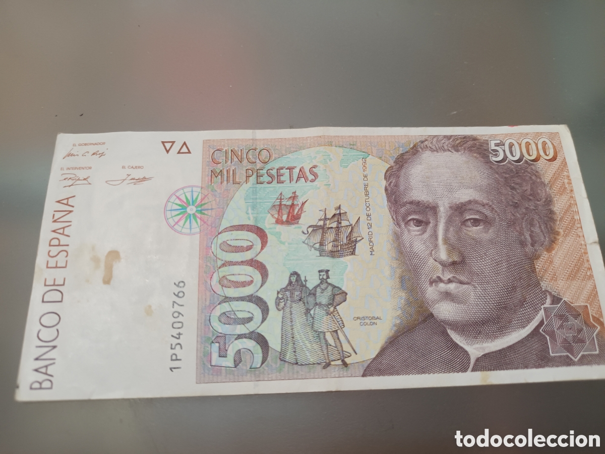 Billetes espa&ntilde;oles: BILLETE DE 5000 PESETAS DE 12 DE OCTUBRE DE 1992