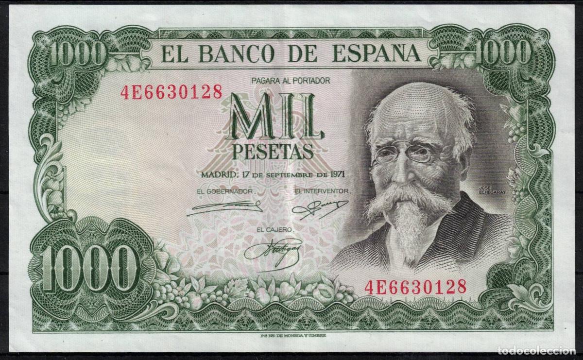 Billetes espa&ntilde;oles: BILLETE ESPA&Ntilde;A 1000 PESETAS A&Ntilde;O 1971 JOSE ECHEGARAY - SERIE 4E - EBC-